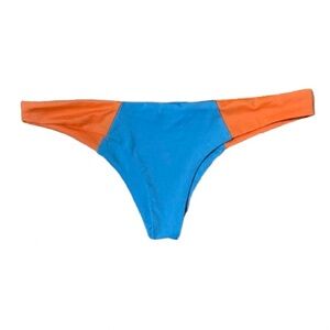 BALUOKE Blue and Orange Bikini Bottom Swimwear Size Medium